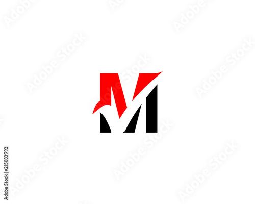 m letter check mark logo