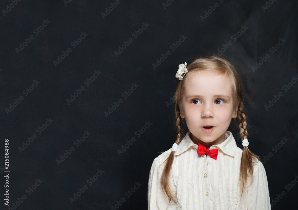 Surprised Child Pupil on School Background Surprised Child Pupil on School Background