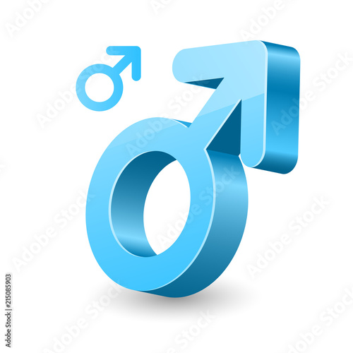 3D male gender symbol - man sign