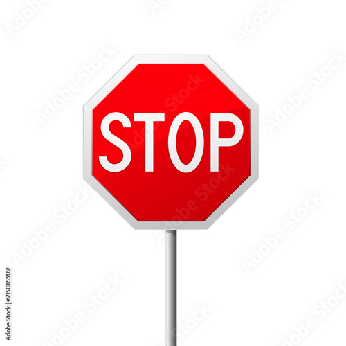 Stop road sign - octahedral traffic sign