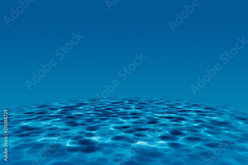 3d rendering, blue ocean background
