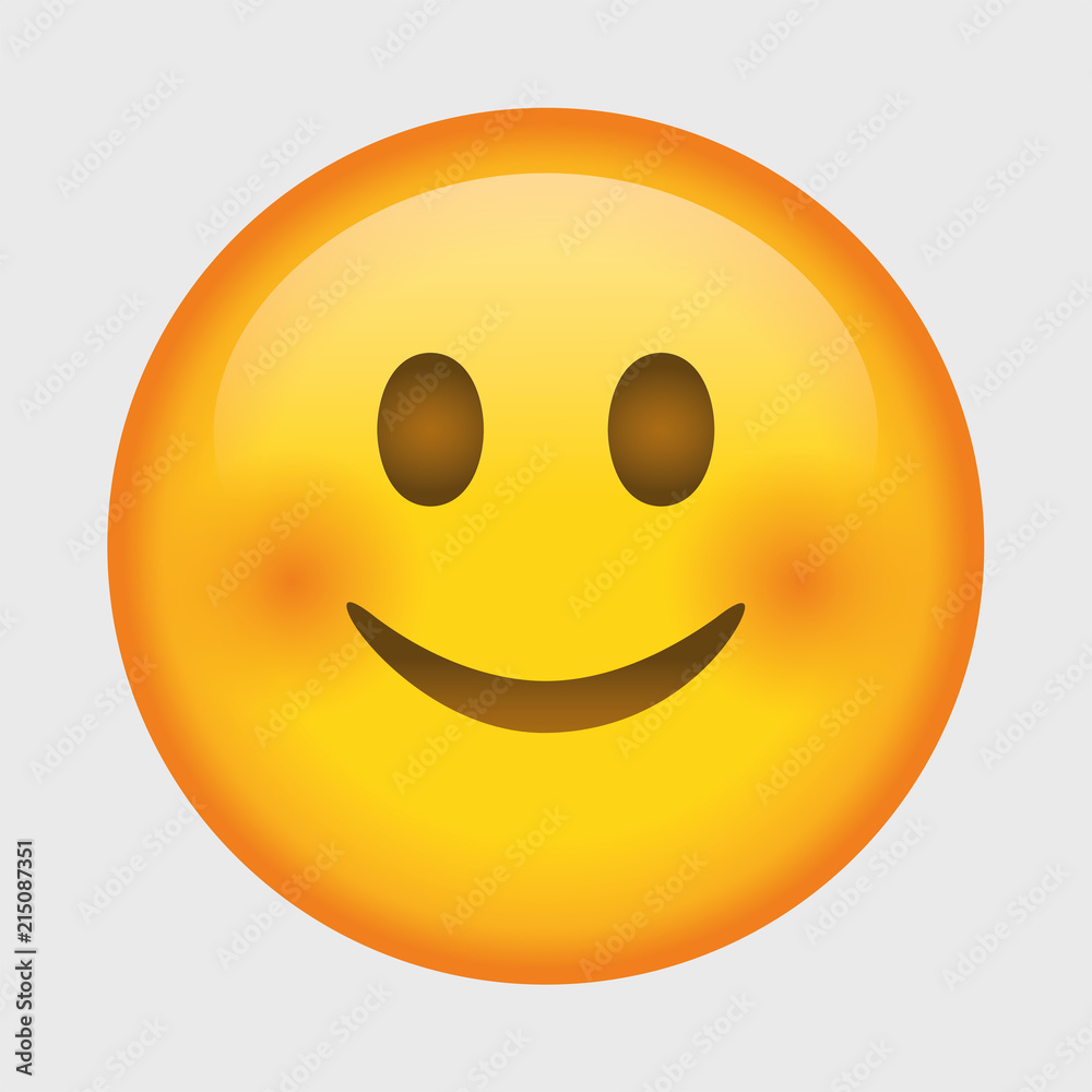 Vector smiling emoji. Smiling face. Happy. Cute emoticon isolated on white background. Vector smiling emoji. Smiling face. Happy. Cute emoticon isolated on white background.