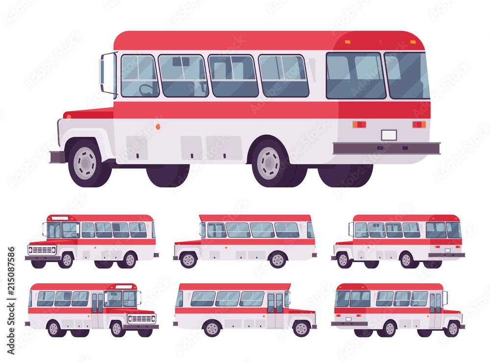 Red retro bus