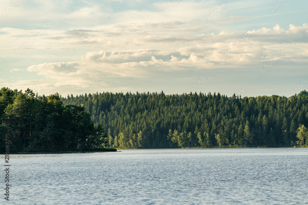 Lake landscape in Sweden, Beautiful place for fishing Lake landscape in Sweden, Beautiful place for fishing