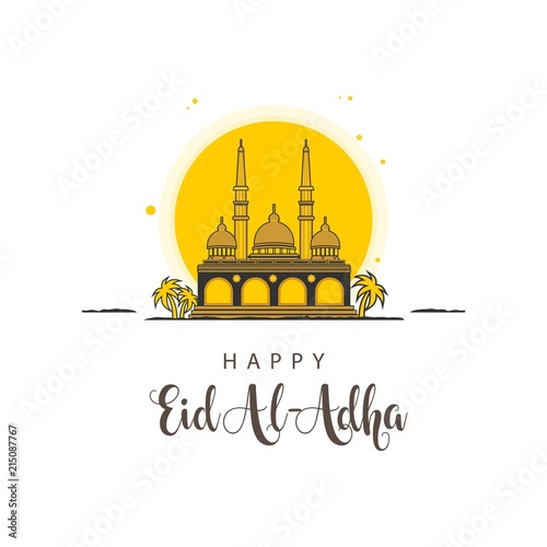 Happy Eid Al Adha Vector Template Design Illustration