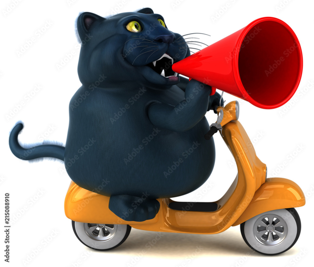 Naklejka premium Fun cat - 3D Illustration