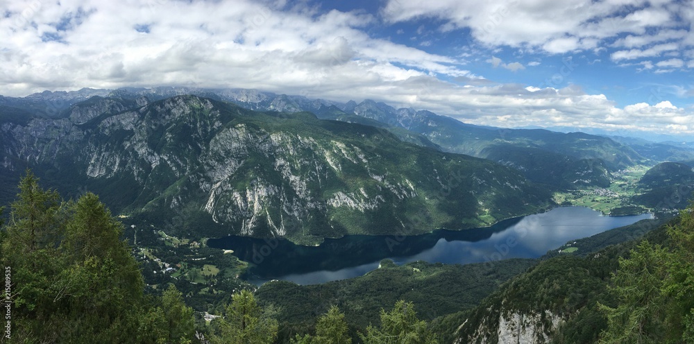 Bohinj lake Alps valley in Slovenia