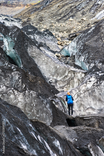 Senderismo por el glaciar Solheimajokull  Islandia.