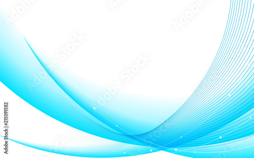 Abstract futuristic blue line curve wave element on white background. Vector illustration for technology or business concept.