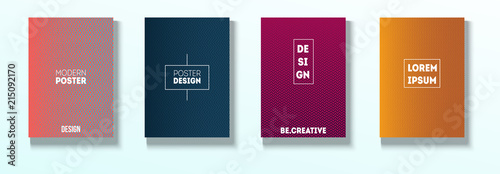 Minimal Covers, Vector Hipster Abstract Brands Design. Magenta, Cyan, Yellow Corporate Identity Blend Tech Halftones. Business Minimal Covers, Cool Retro Ad Music Party Poster Bright Gradient Stripes.