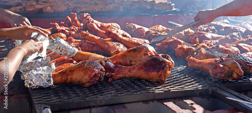 Chicken legs on grill