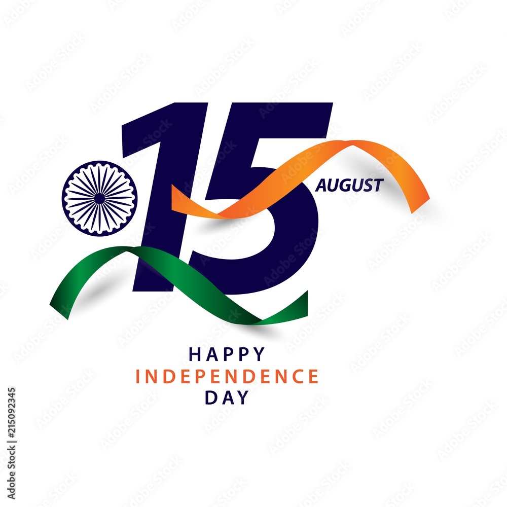 Happy India Independence Day Vector Template Design Illustration Stock 