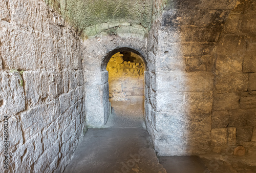 Interior of Aya Tekla underground cave Church also known as Saint Aya Thecla  Aya Thekla  is ruined historic church of Byzantine.Silifke Mersin Turkey.