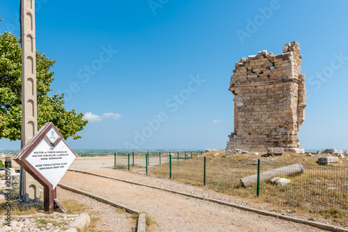 Fotografie Exterior view of Great Basilica at Aya Tekla underground cave Church also known as Saint Aya Thecla or Aya Thekla, is ruined historic church located in Silifke,Mersin,Turkey