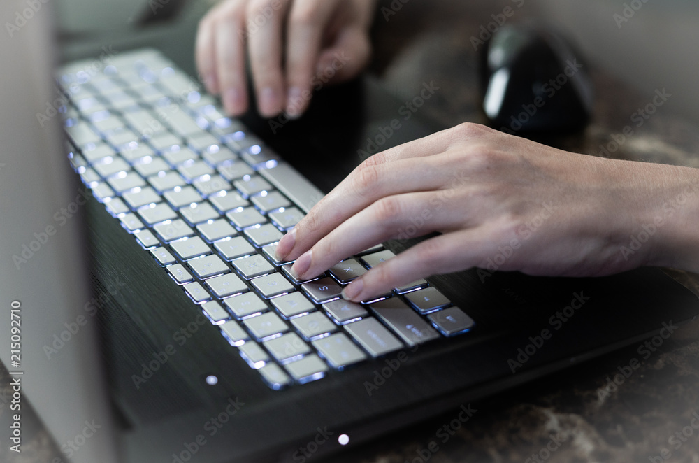 Hands typing on keyboard Hands typing on keyboard