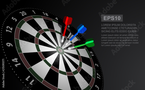 Dartboard vector illustration isolated for darts game. Target in the center.