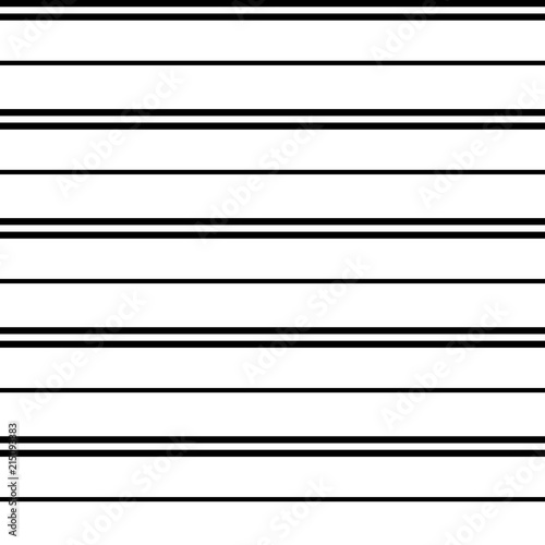 Seamless vector stripe pattern with horizontal parallel stripes in black with a white background. Texture background.