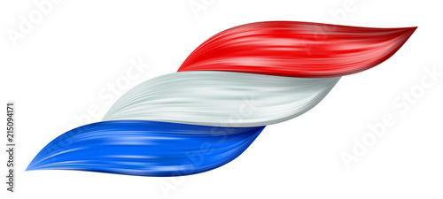 France flag as realistic hair volume colorful flow