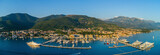 Aerial panoramic view of the evening in Porto Montenegro in Tivat