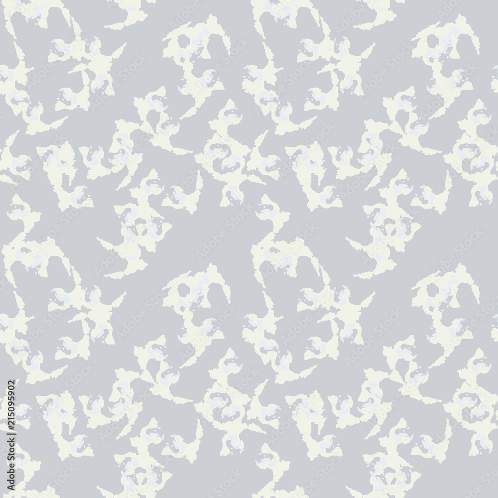 Military camouflage seamless pattern in beige or light yellow and different shades of grey color
