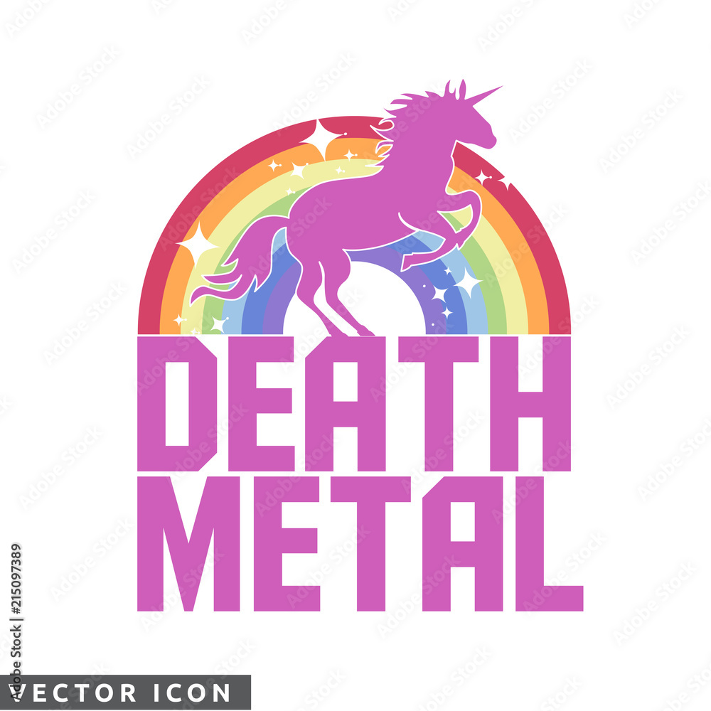Funny Death Metal Unicorn Design Stock Vector | Adobe Stock