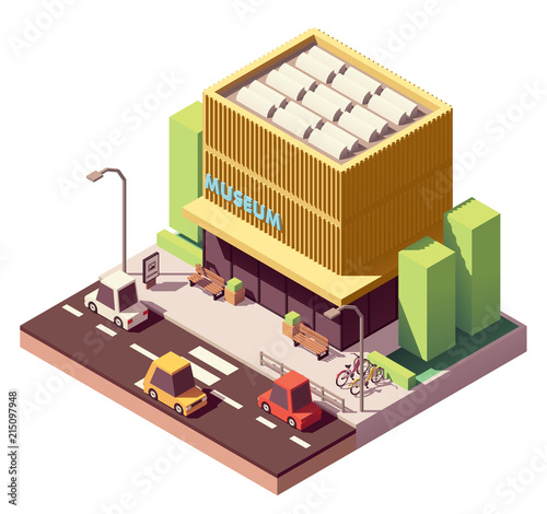 Vector isometric museum building