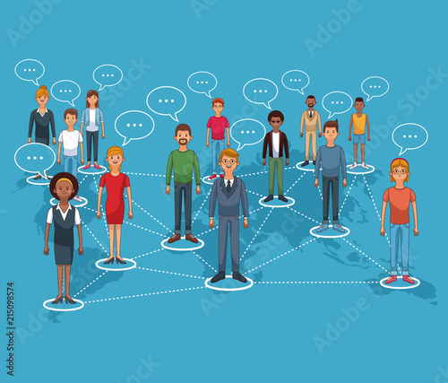 Social network and people talking vector illustration graphic design photo