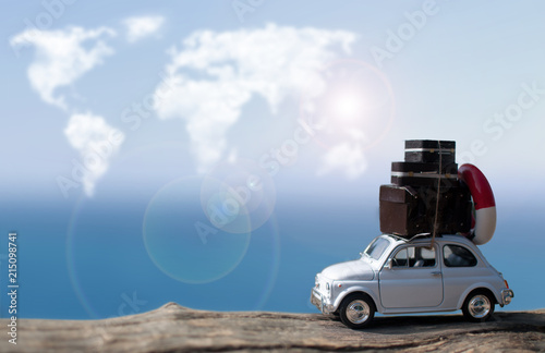 Miniature car traveling, at...
