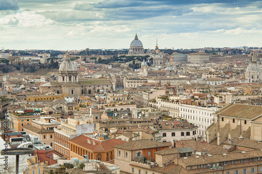 Rome city in Italy. view of old buildings