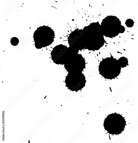 Handdrawn grunge texture. Abstract ink drops background. Black and white grunge illustration. Vector watercolor artwork pattern.