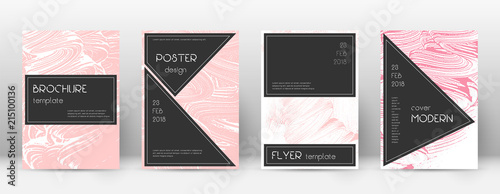 Cover page design template. Black brochure layout. Beautiful trendy abstract cover page. Pink and bl