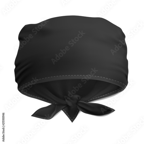 Vector. Mock Up. Black Bandana (buff) for head