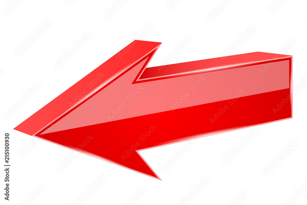 Red arrow. 3d previous sign Red arrow. 3d previous sign