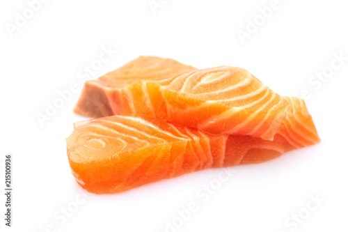 Salmon fillet isolated on white background.