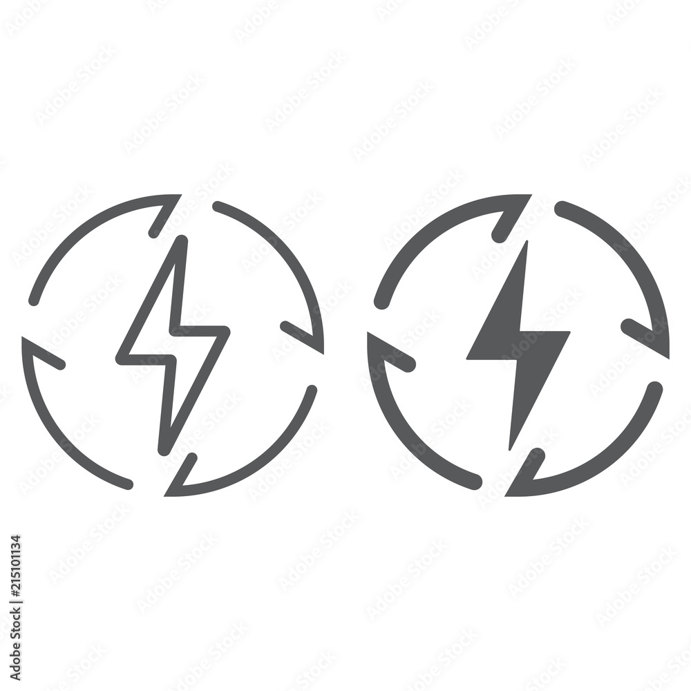 Renewable Energy line and glyph icon, ecology and energy, electricity sign, vector graphics, a linear pattern on a white background, eps 10. Renewable Energy line and glyph icon, ecology and energy, electricity sign, vector graphics, a linear pattern on a white background, eps 10.