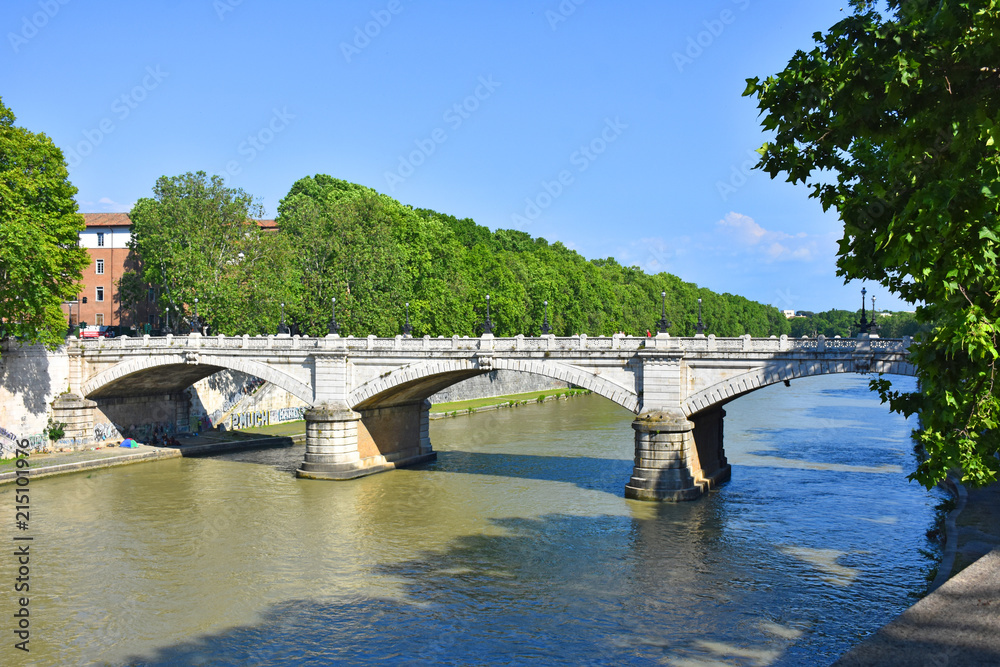 Rome, Umberto I bridge, panorama and details, Rome, Umberto I bridge, panorama and details,