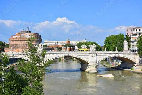 Rome, view of the Sant'Angelo castle and bridge
