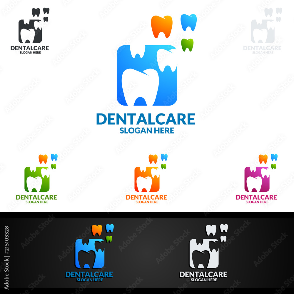 Fototapeta premium Dental Logo, Dentist stomatology Vector Logo Design