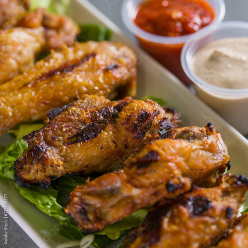 Close up shot of chicken wings