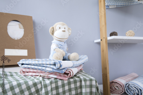 The image of child's bed under the white background