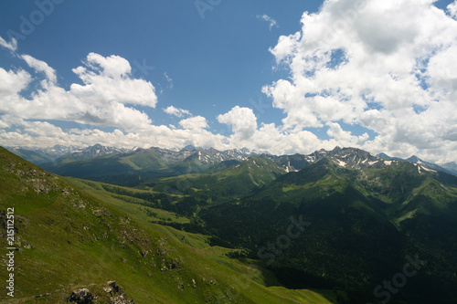 The views of the mountain ranges of Arkhyz. 