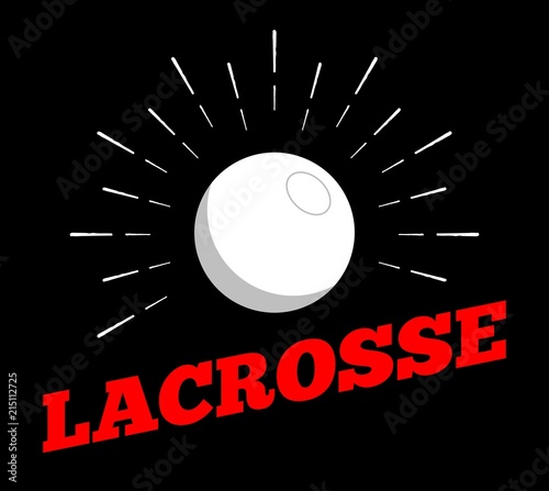 Vector lacrosse sport ball logo icon sun burtst print hand drawn vintage line art design