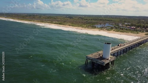 Aerial view of the emissary of Arembepe, Camacari, Bahia, Brazil photo