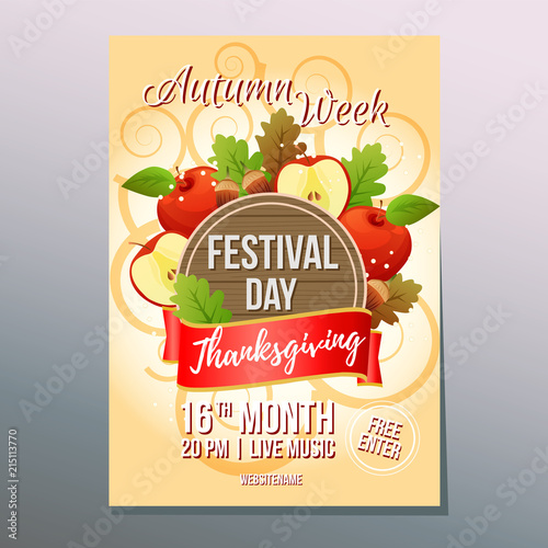 autumn week thanksgiving apple poster