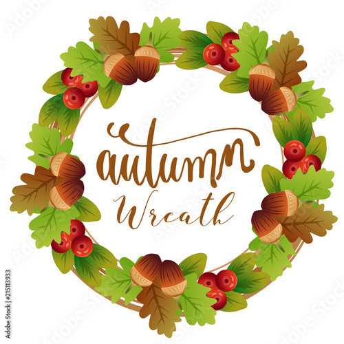 autumn wreath foliage canary nut