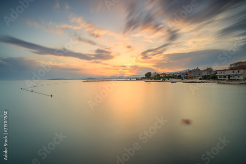 Sunset at adriatic sea in Croatia,with villas,long exposure  © Andriy Stefanyshyn