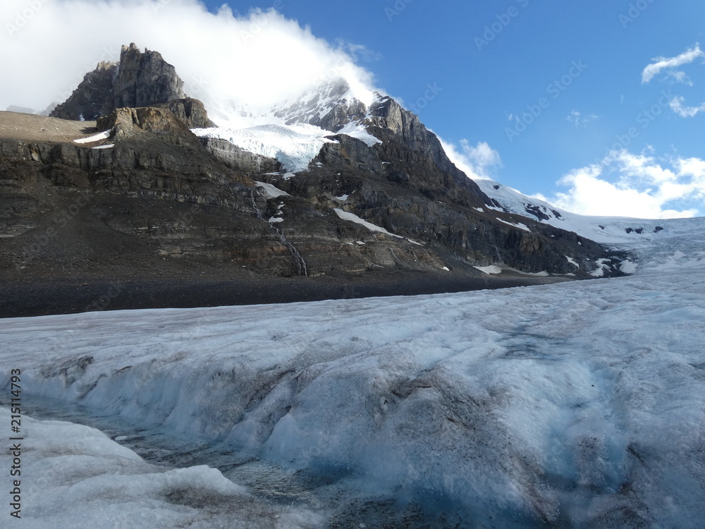 Athabasca Glaciers in 2018. Close to Jasper, Alberta, Canada