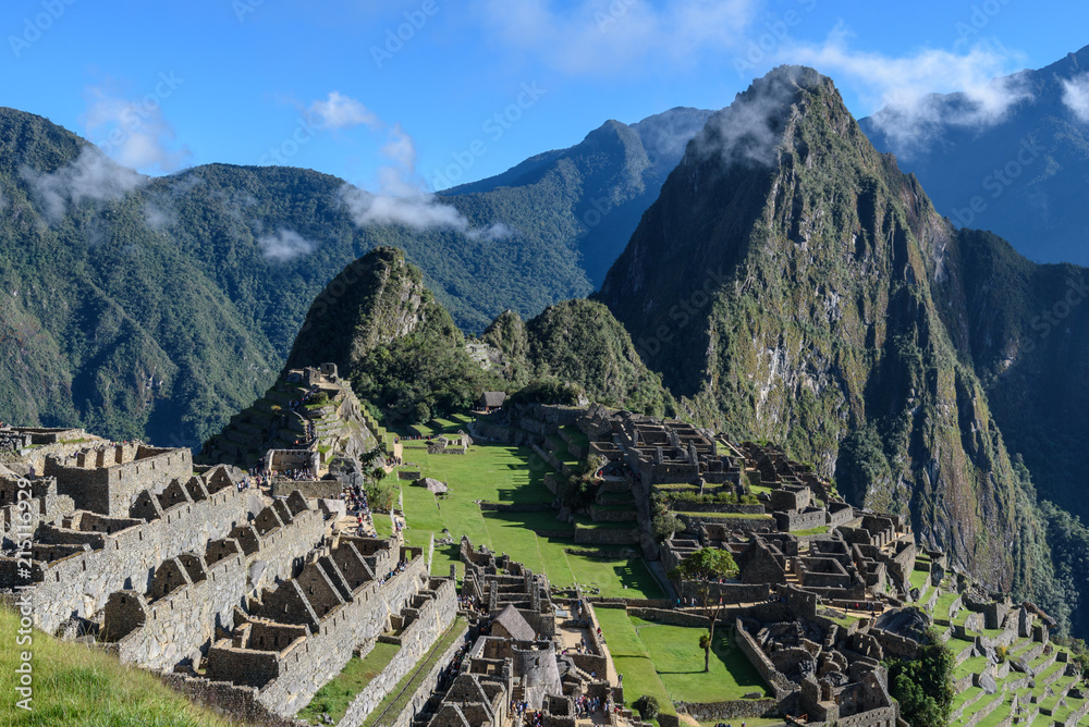 Machu Picchu - Ruins with Huayna PIcchu Mountain