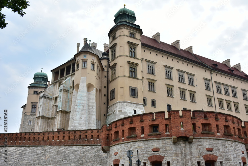 view of a Wawel castle in town Cracow, Poland