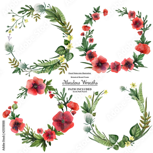 Set of wreaths from meadow grasses for decoration